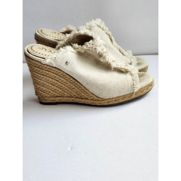 Circus by Sam Edelman Size 5 Baker Espadrille Beige Wedge Boho Heels S0019 - Picture 2 of 6